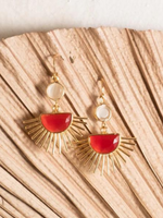 Sunray Drop Earrings - Red
