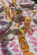 Pink & Orange Citrus Linen Tablecloth
