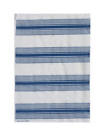 Denim Grosgrain Stripe Linen Tea Towel