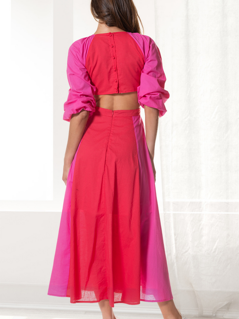 Skye Dress - Red/Hot Pink