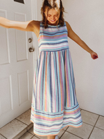 Finn Midi Dress - Rainbow Stripe