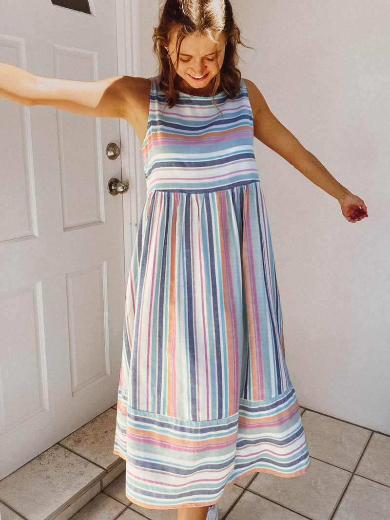 Finn Midi Dress - Rainbow Stripe