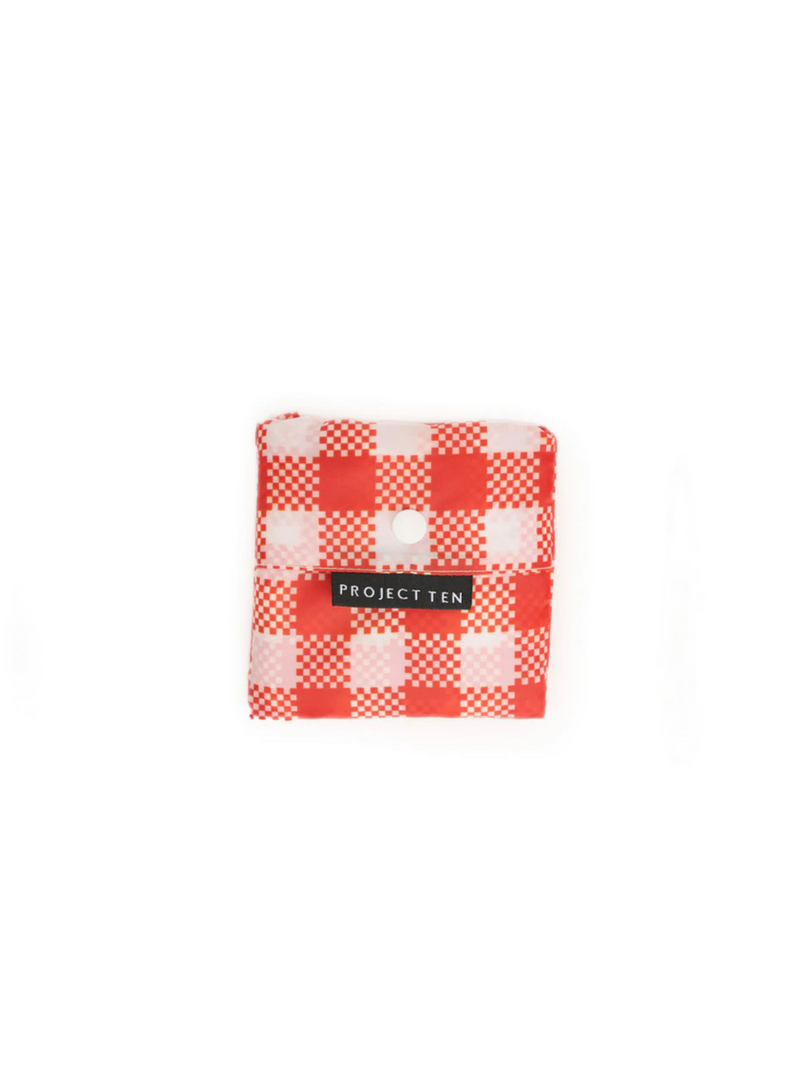 Red Checkerboard Pocket Shopper